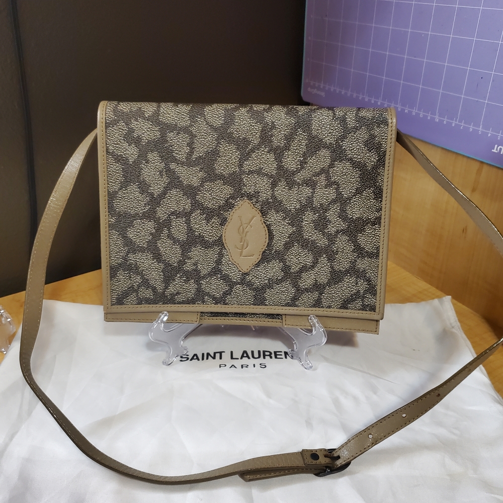 Vintage Saint Laurent Leopard Or Giraffe Print Crossbody Bag